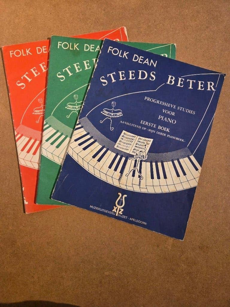 Folk Dean – Steeds Beter – Eerste, Tweede & Derde Pianoboek, Muziek en Instrumenten, Bladmuziek, Gebruikt, Klassiek, Les of Cursus