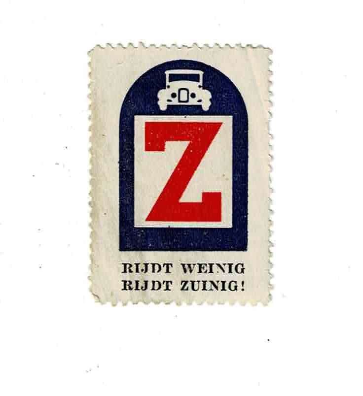 Oude sluitzegel van "RIJDT WEINIG, RIJDT ZUINIG!!", Verzenden, Zo goed als nieuw, Overige typen