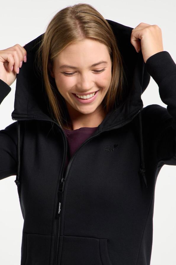Ragwear vegan dik vest hoodie zwart NESKIA ZIP capuchon, Ragwear, Ragwear, Zwart, Maat 46/48 (XL) of groter