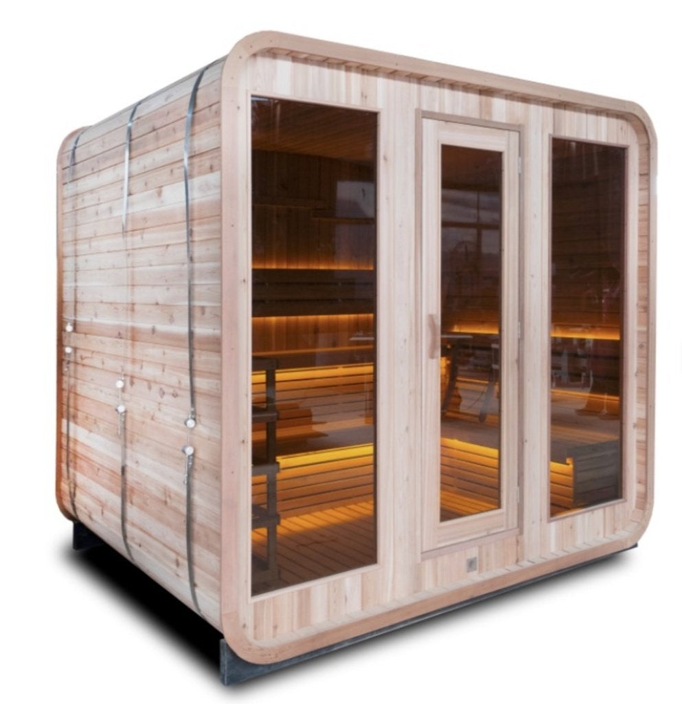 Nieuwe Red Cedar buitensauna voor 6 personen – 200200 cm, Tuin en Terras, 200 tot 400 cm, Schuur, Nieuw, Ophalen of Verzenden