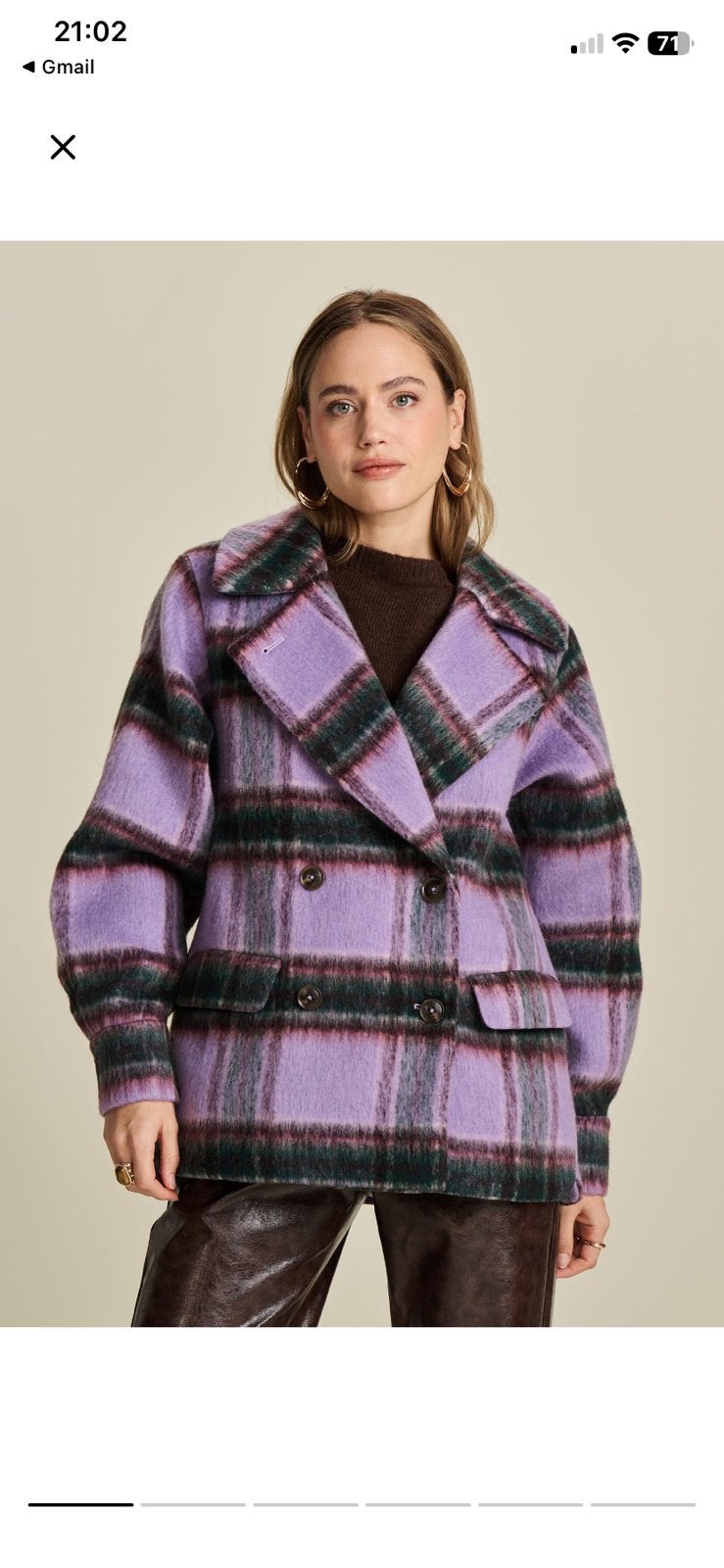 POM Amsterdam Jas - Checks Lavender, Ophalen of Verzenden, Nieuw, Maat 42/44 (L), Paars