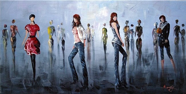 Handgeschilderd schilderij Reds door Bolay – 120 x 60 cm, Ophalen, Acrylverf, Doek, Portret of Personen