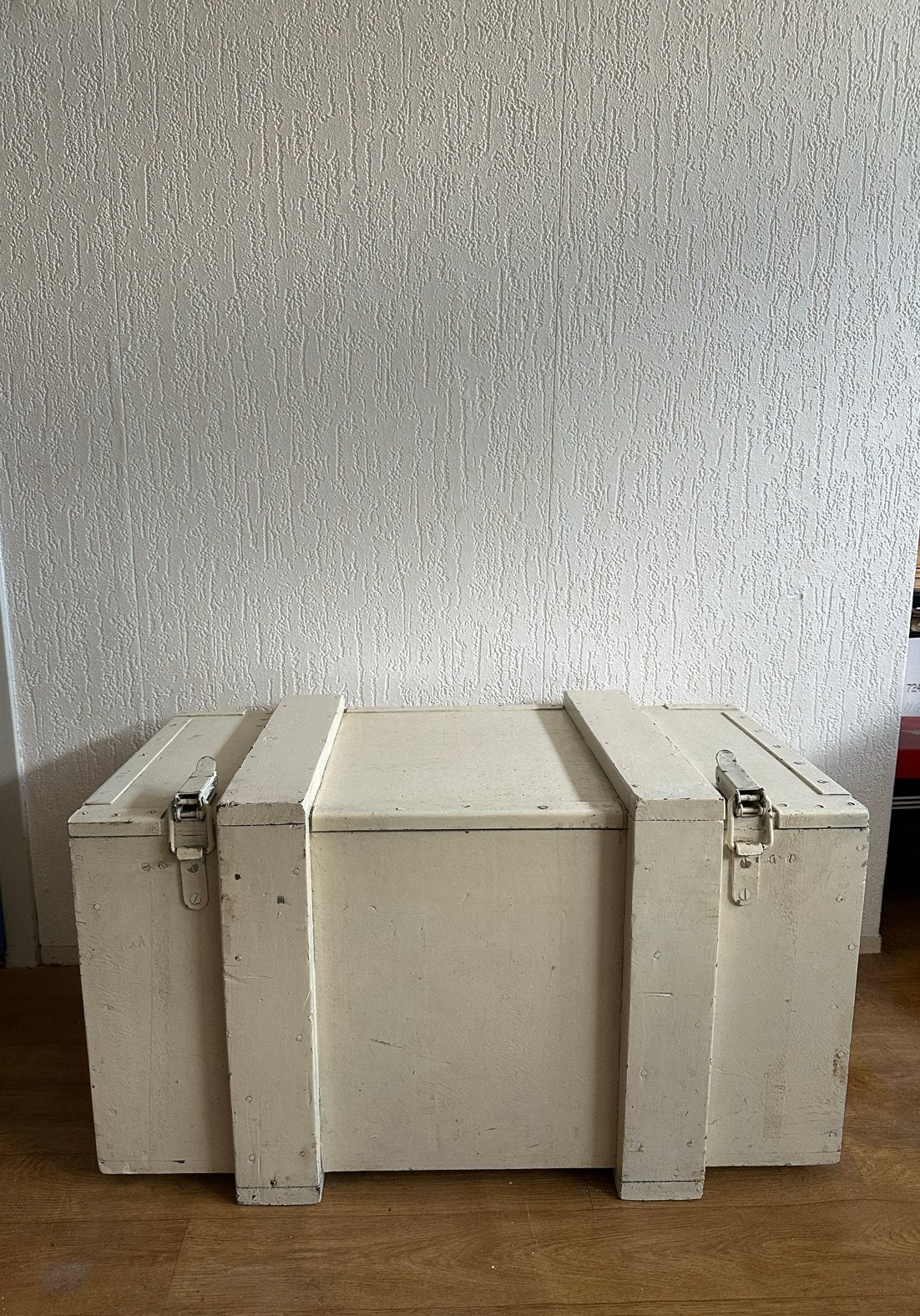 Vintage Houten legerkist- Opbergkist, Ophalen, Minder dan 50 cm, Gebruikt, 50 tot 100 cm
