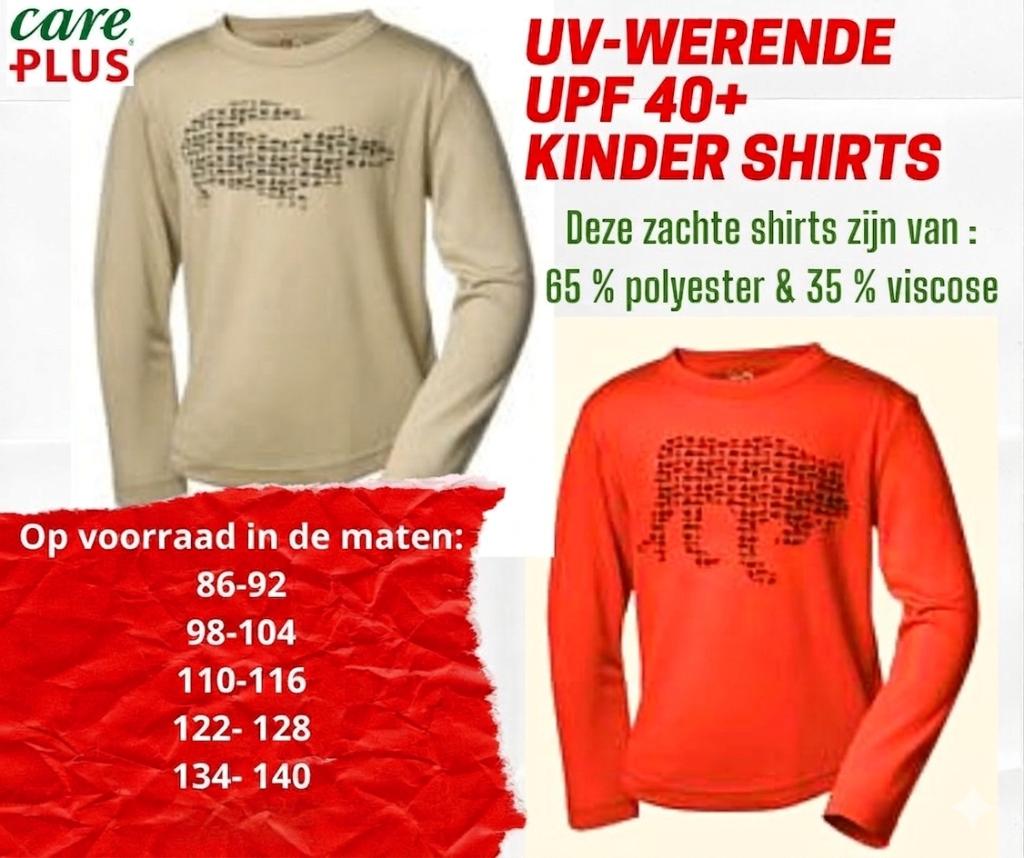 Care Plus UV werend UPF 40+ & Anti-Insect Kinder Shirt €5,-, Ophalen of Verzenden, Nieuw