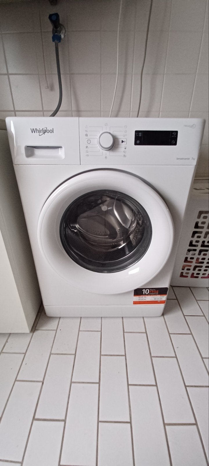 Whirlpool Wasmachine 7kg - Energieklasse A+++, Ophalen, Gebruikt, 85 tot 90 cm, 1200 tot 1600 toeren