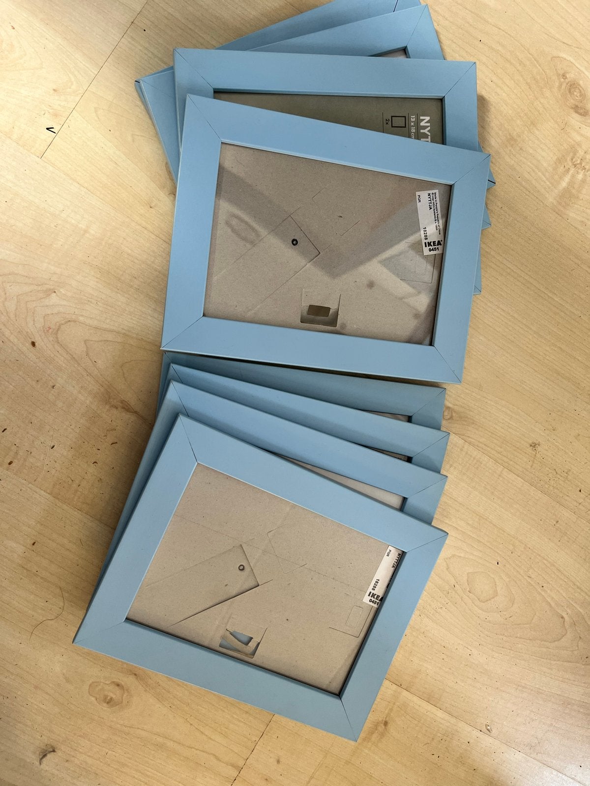 IKEA NYTTJA fotolijsten 13x18 cm (Lichtblauw 8 stuks), Kunststof, Gebruikt, Blauw, Ophalen of Verzenden