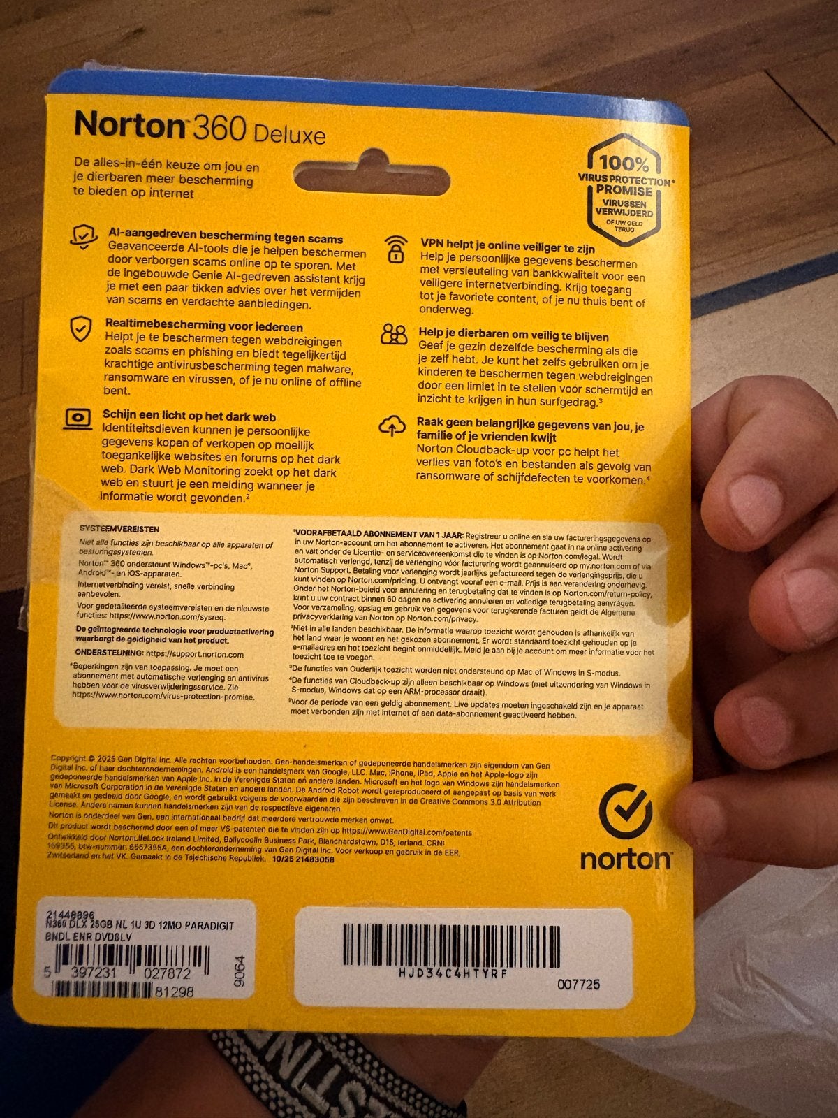 Norton 360 Deluxe - 3 apparaten, 1 jaar abonnement, Ophalen of Verzenden, Nieuw, MacOS