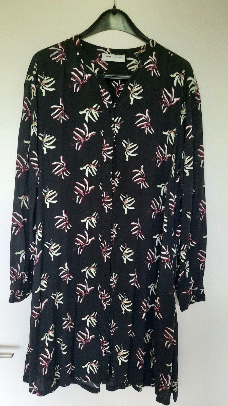 TE KOOP mooie blousejurk van het merk Pom Amsterdam, Ophalen of Verzenden, Zo goed als nieuw, Zwart, Onder de knie