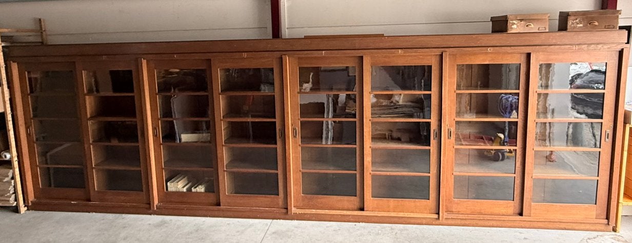 Imposante Antieke boekenkast 800 cm, met schuifdeuren, Huis en Inrichting, Kasten | Boekenkasten, Ophalen, Gebruikt, 200 cm of meer