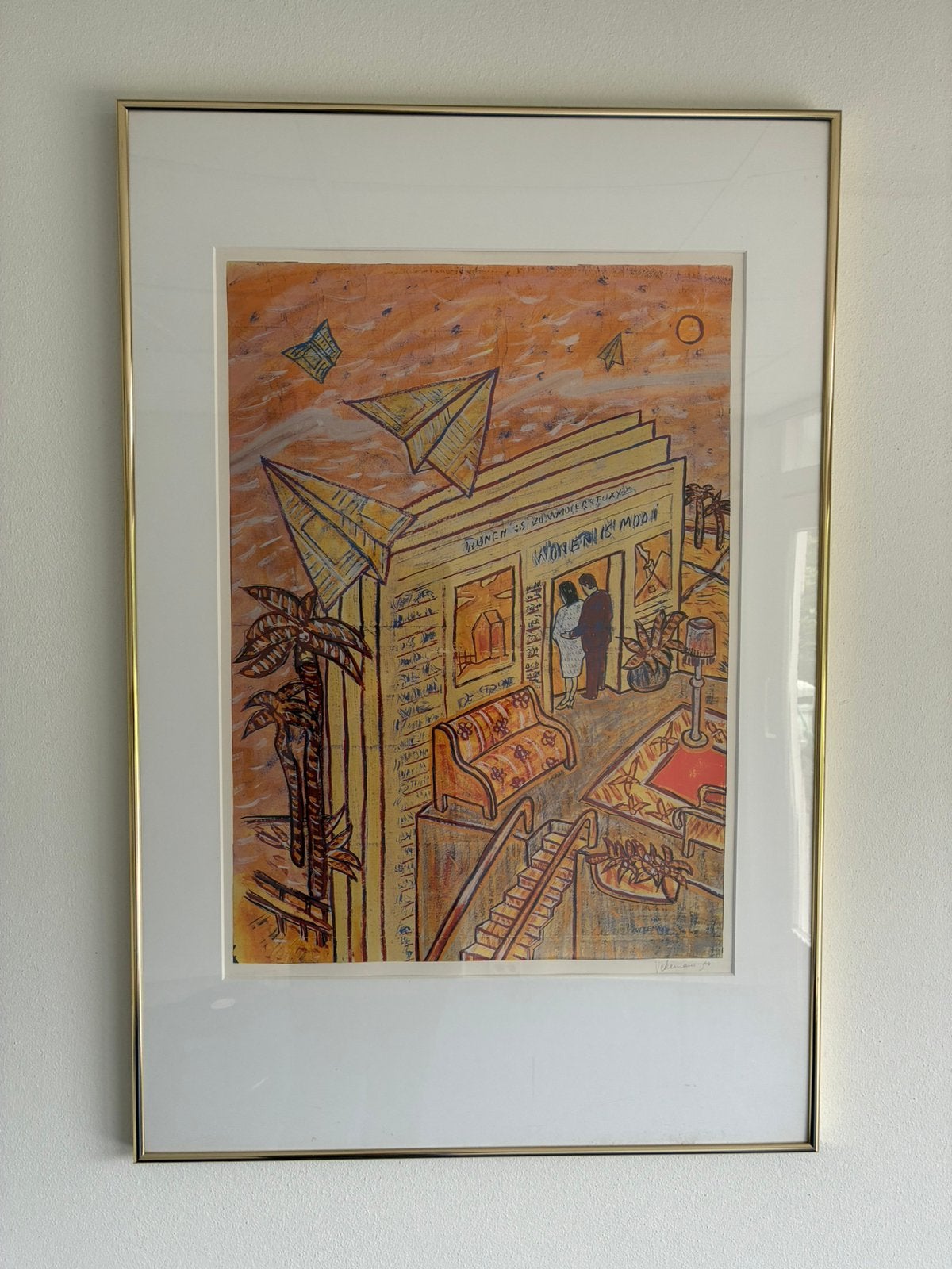 Kunstwerk van Bruno Vekemans (1952 -  2019), Ingelijst, Ophalen, Personages en Fantasiefiguren, Overige techniek