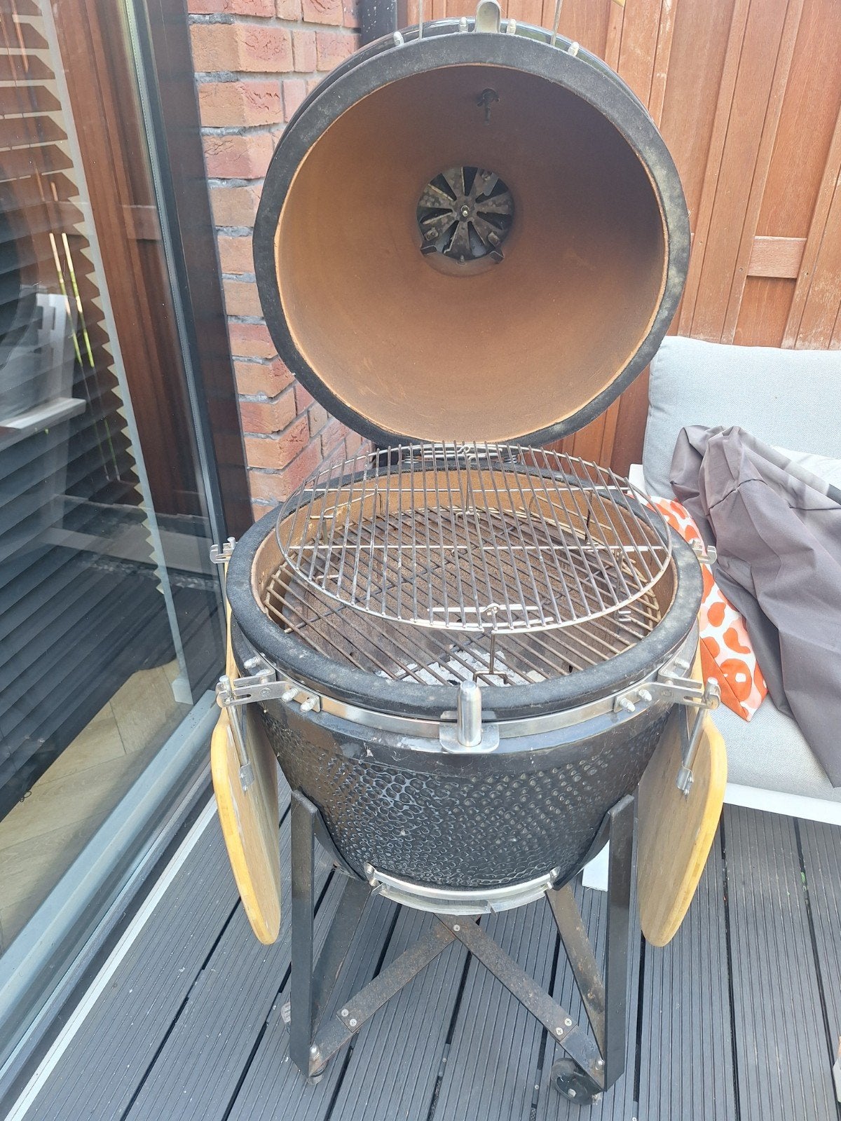 Kamado BBQ - Keramische Grill met Onderstel en Zijtafels, Ophalen of Verzenden, Gebruikt, Onbekend