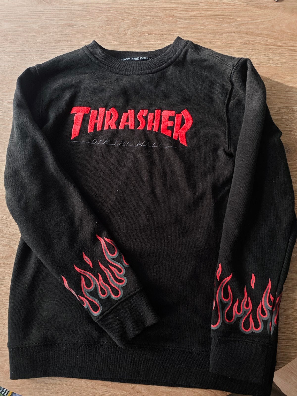 Vans x Thrasher "Off The Wall" sweatshirt met vlammen, Kleding | Heren, Truien en Vesten, Maat 48/50 (M), Zwart, Ophalen of Verzenden