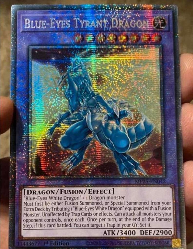 Yu-Gi-Oh! Blue Eyes Tyrant Dragon MP25 1st Starlight Rare !, Ophalen of Verzenden, Zo goed als nieuw, Losse kaart, Foil