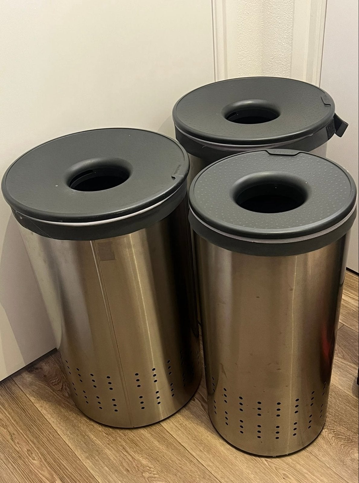 Brabantia Wasverzamelaars - Set van 3, Ophalen, 50 – 75, 40 liter of meer, Zo goed als nieuw