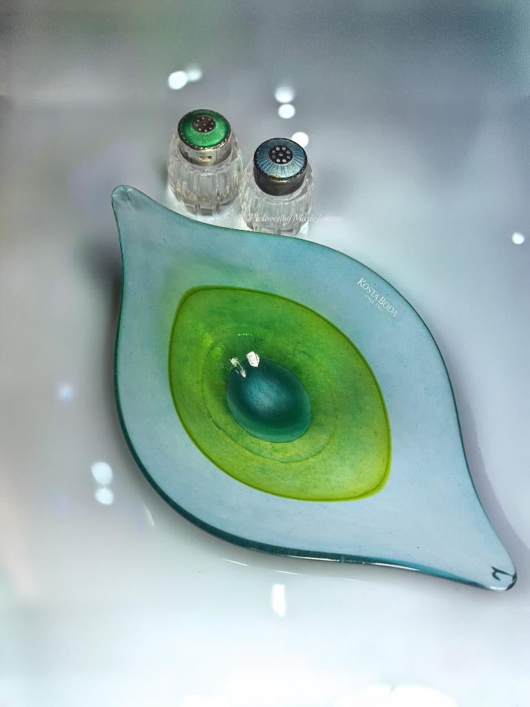 Kosta Boda design Gunnel Sahlin art-glass zacht blauw-groen, Ophalen of Verzenden
