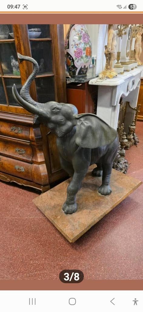 Super grote bronzen olifant 120 cm hoog, Antiek en Kunst, Ophalen