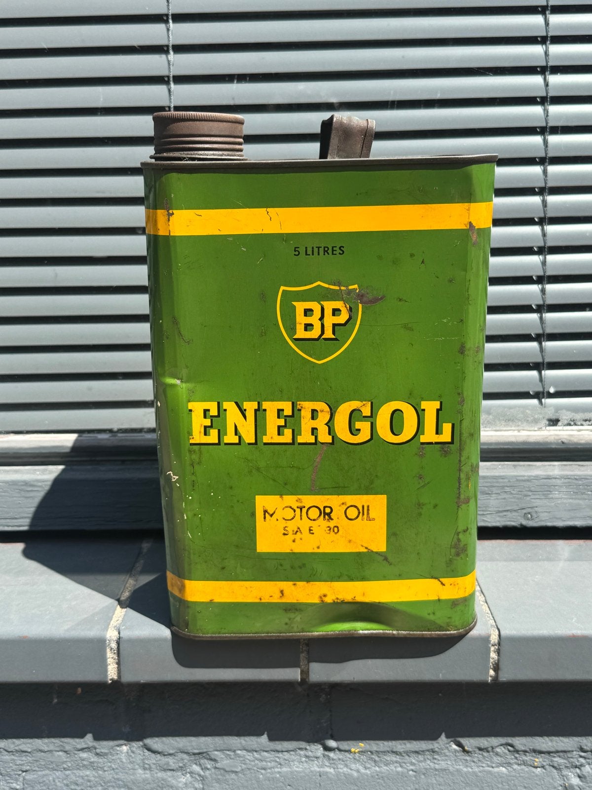 Vintage BP Energol Motorolie Blik 5 Liter - Decoratie, Ophalen