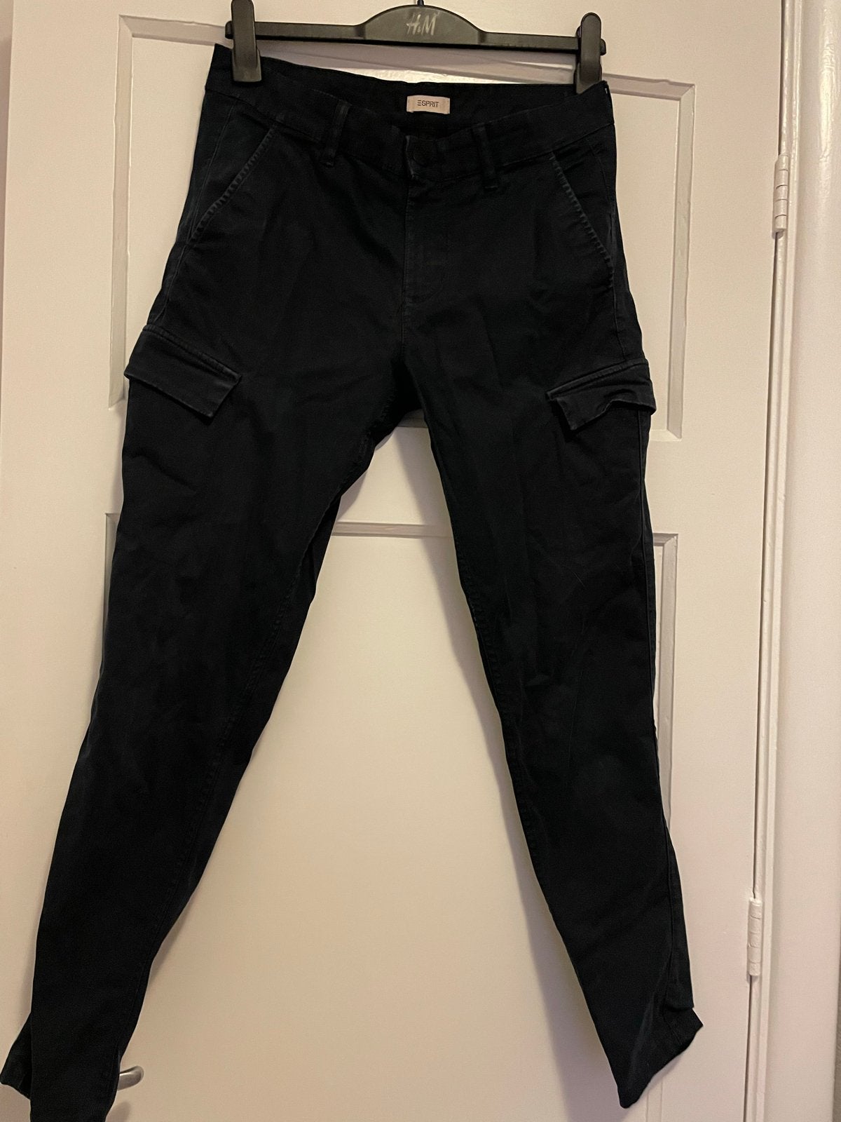 Esprit Relaxed Slim Cargo Broek donkerblauw Maat 29/32, Ophalen of Verzenden, Gedragen, Maat 46 (S) of kleiner, Blauw