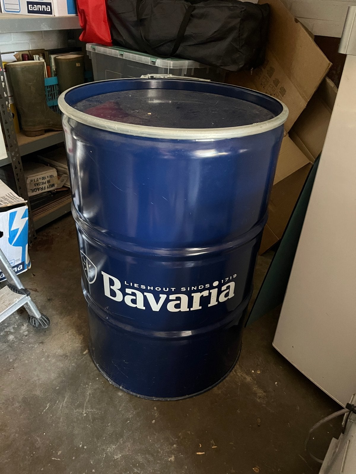 Bavaria olievat BBQ - drumgrill, Ophalen, Gebruikt