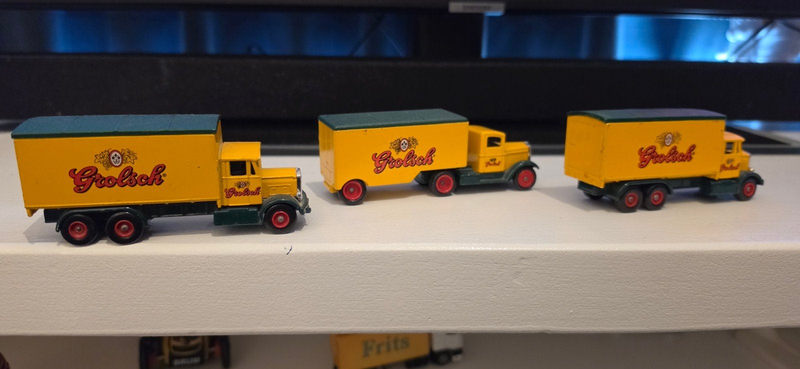 Grolsch vrachtwagens (3 stuks) - modelauto's, Overige merken, Gebruikt, 1:50 of kleiner, Ophalen of Verzenden
