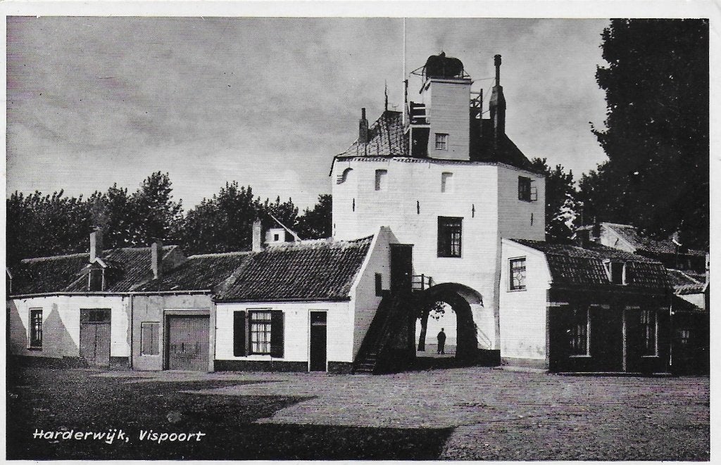 Harderwijk Vispoort Oude Gelopen Ansichtkaart (B5064, Ophalen of Verzenden, 1960 tot 1980, Gelopen, Gelderland