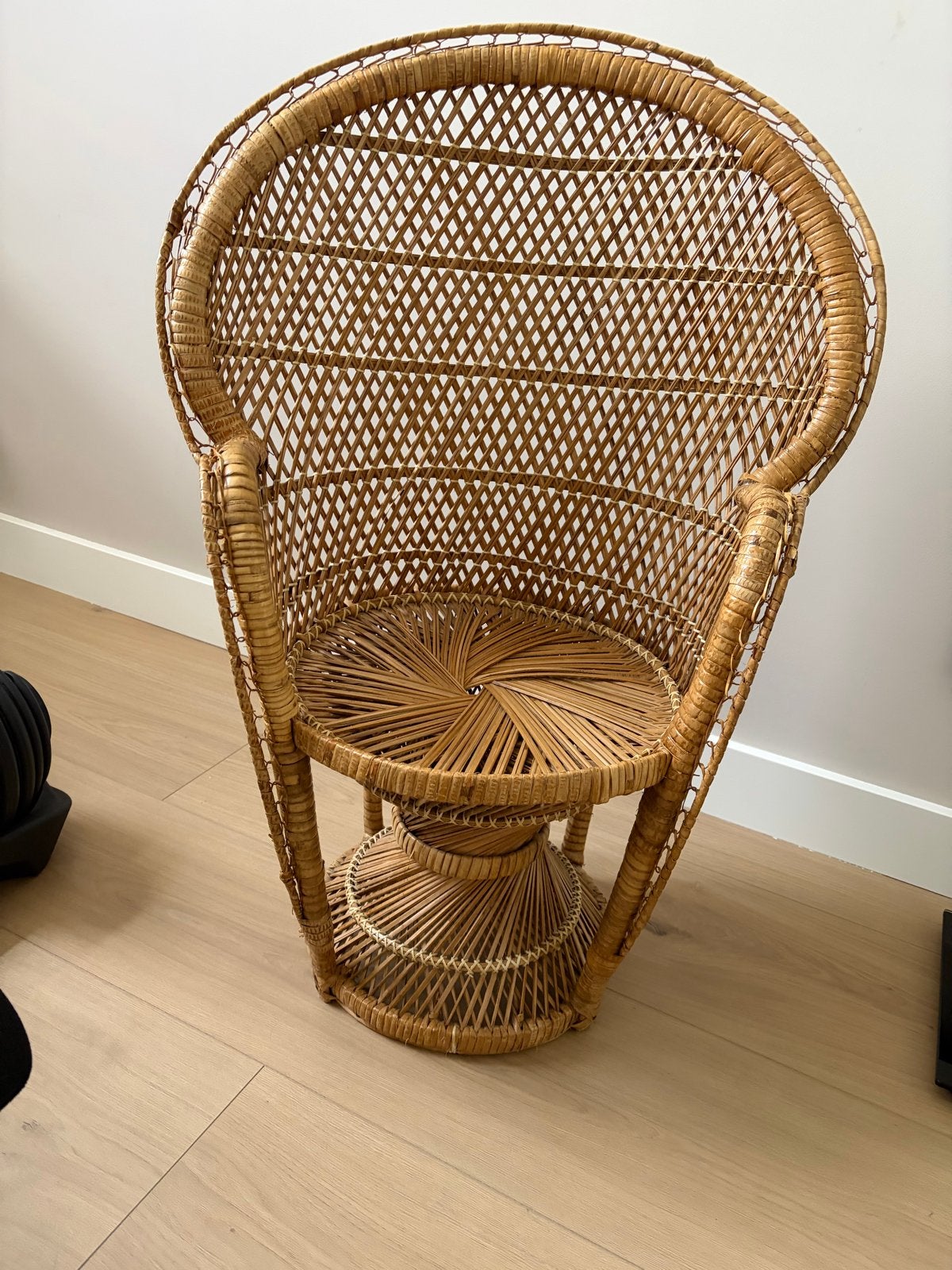 Vintage rotan pauwenstoel - perfect voor kinderkamer, Ophalen