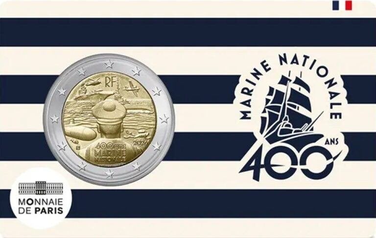2 Euro Frankrijk 2026 - 400 jaar Franse Marine - BU Coincard, Verzenden, Frankrijk, 2 euro, Losse munt