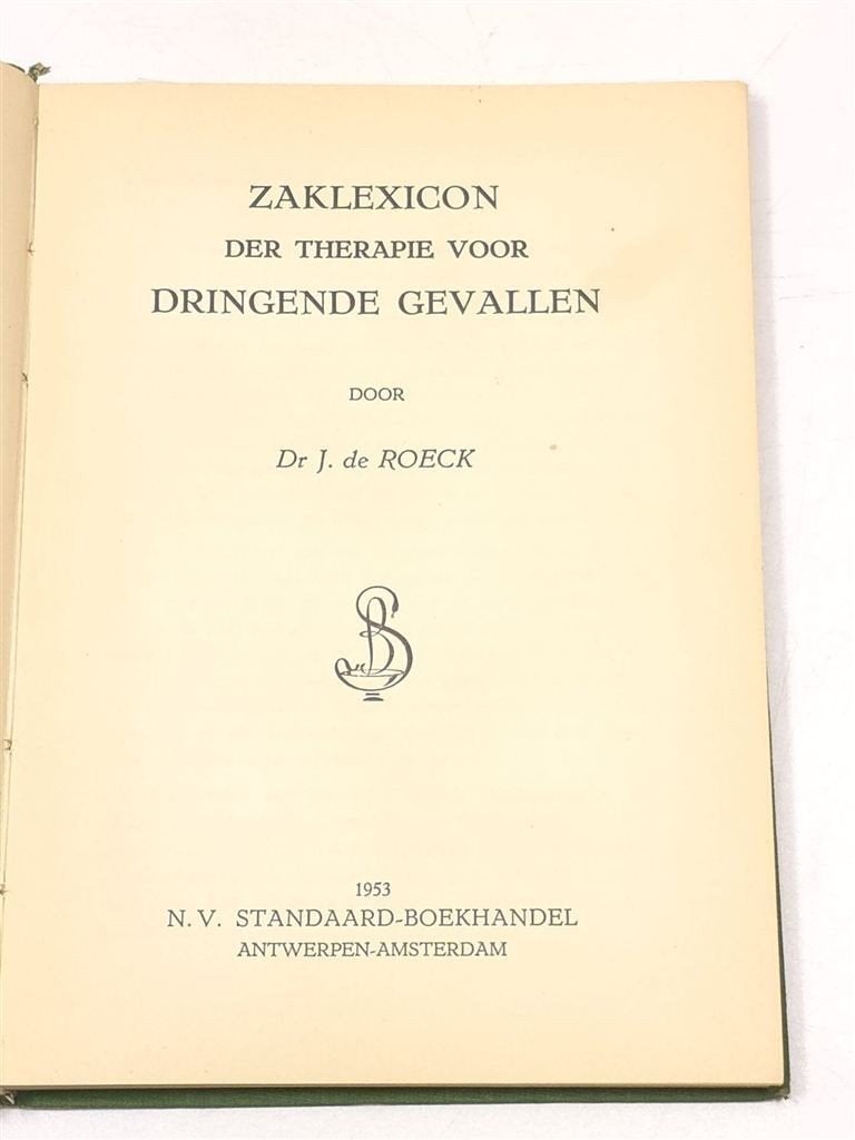 Zaklexicon Therapie Dringende Gevallen — Vintage 1953, Ophalen of Verzenden, Gelezen