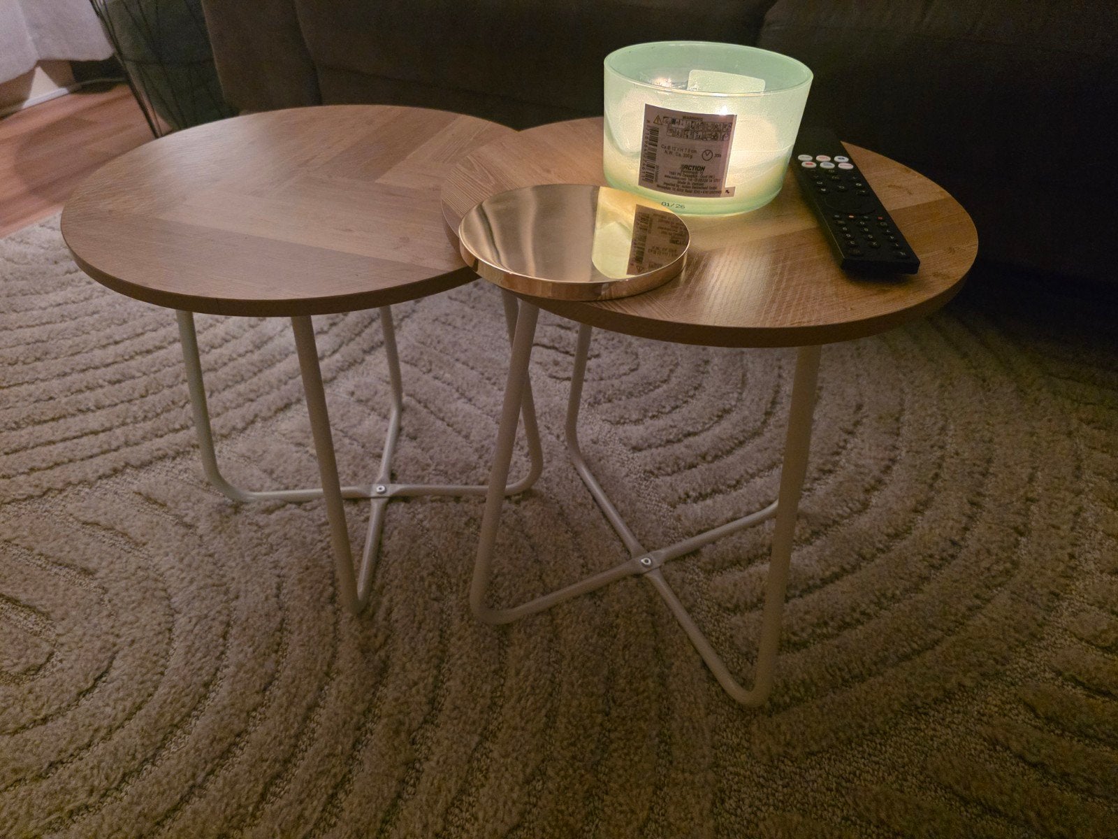2 kleine tafeltjes, Ophalen, Rond, 50 tot 100 cm, 50 tot 100 cm