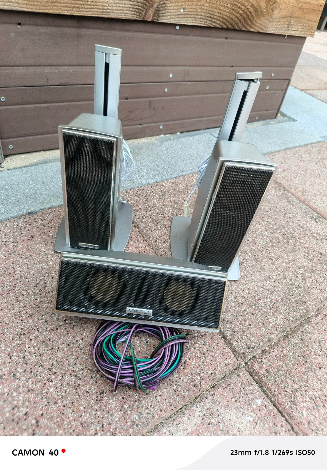 Kenwood speakerset - 2 satelliet speakers en 1 center, Overige merken, Gebruikt, Ophalen of Verzenden, Surroundset zonder subwoofer