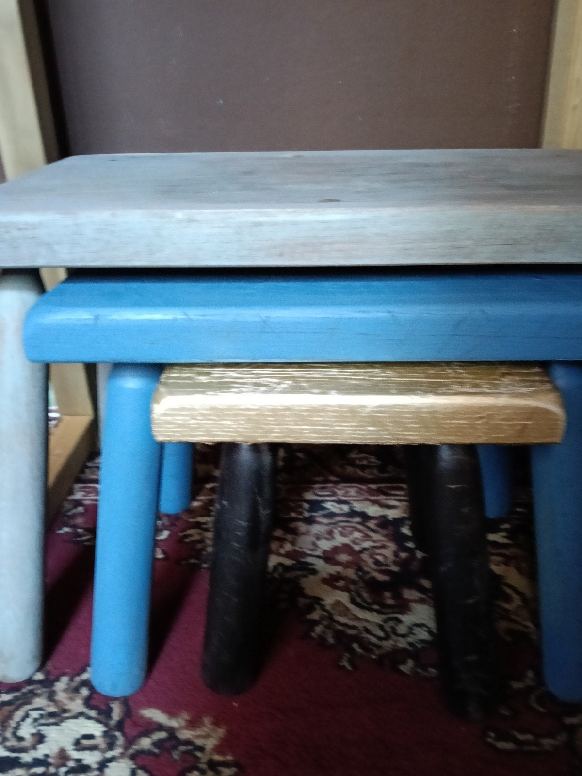Unieke bijzettafels in verschillende kleuren, Ophalen, Minder dan 45 cm, Minder dan 55 cm, Gebruikt