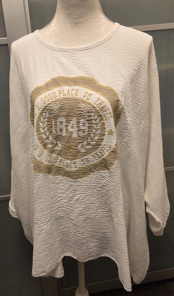 Wit tuniek met vleermuismouwen NIEUW, Kleding | Dames, Ophalen of Verzenden, Nieuw, Wit, Blouse of Tuniek