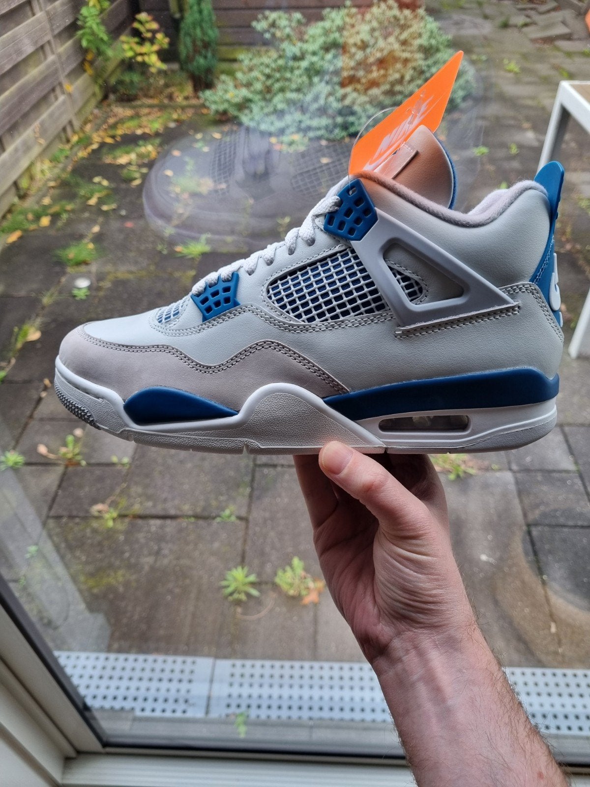 Air Jordan 4 Military / Industrial Blue - Maat 42, Wit, Nieuw, Ophalen of Verzenden, Sneakers of Gympen
