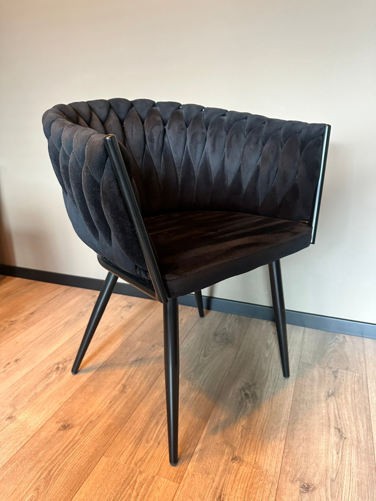 Eetkamerstoelen gevlochten, Huis en Inrichting, Stoelen, Ophalen, Zo goed als nieuw, Zwart, Vier