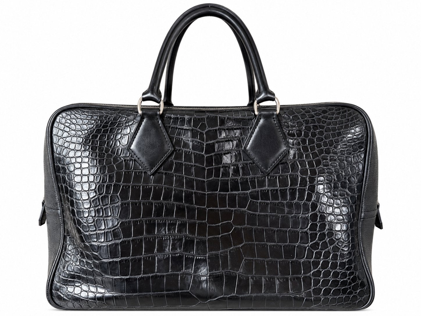 Hermès Plume 40 Zwarte Krokodillenleren Heten Handtas, Ophalen of Verzenden, Zo goed als nieuw, Zwart, Handtas