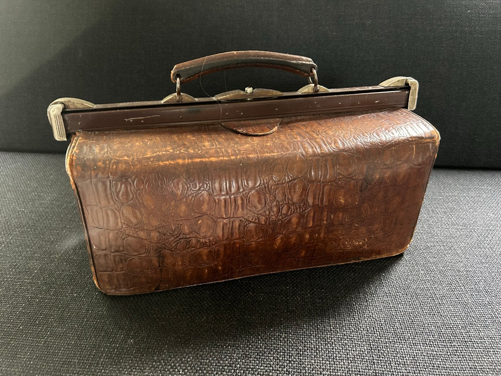 Antieke Leren Dokters Tas - Vintage Medische Koffer, Ophalen of Verzenden