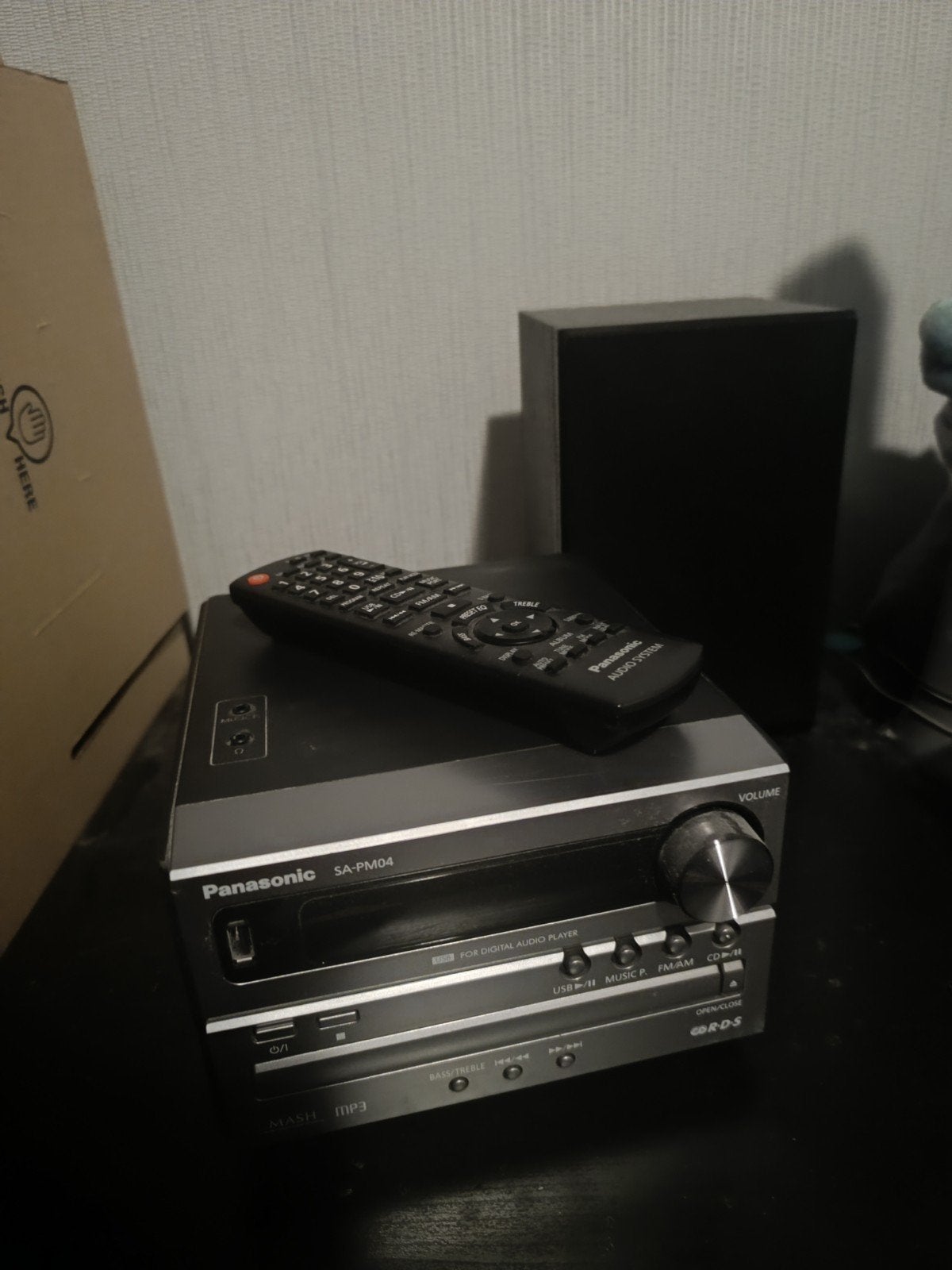 Panasonic SA-PM04 radio met 2 speakers, Gebruikt, Microset, Tuner of Radio, Ophalen