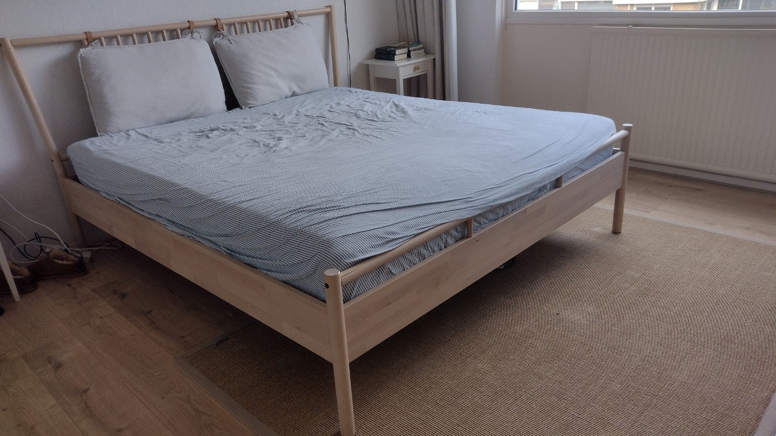 Ikea BJÖRKSNÄS bed 180x200 met LÖNSET lattenbodem, Ophalen, Tweepersoons, 180 cm, 200 cm