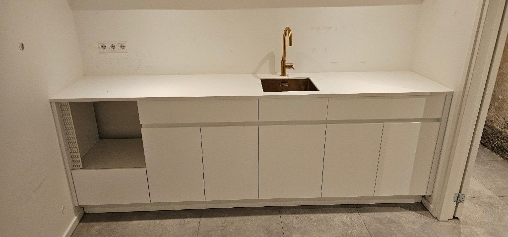 Luxe maatwerk keuken 266cm met HI-MACS blad, Ophalen, Wit, Overige typen, Zo goed als nieuw