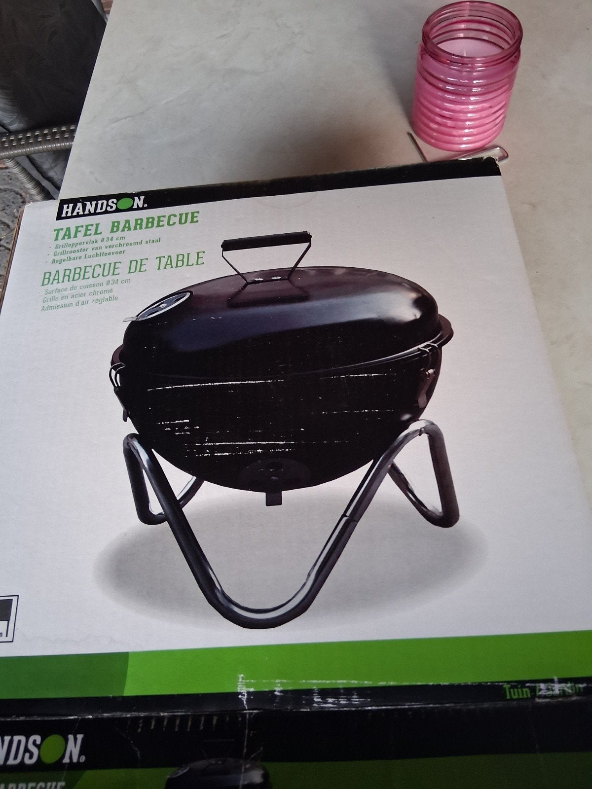 Nieuwe HandsOn Tafel Barbecue - Houtskool, Ø 34 cm, Tuin en Terras, Ophalen of Verzenden, Nieuw, HandsOn