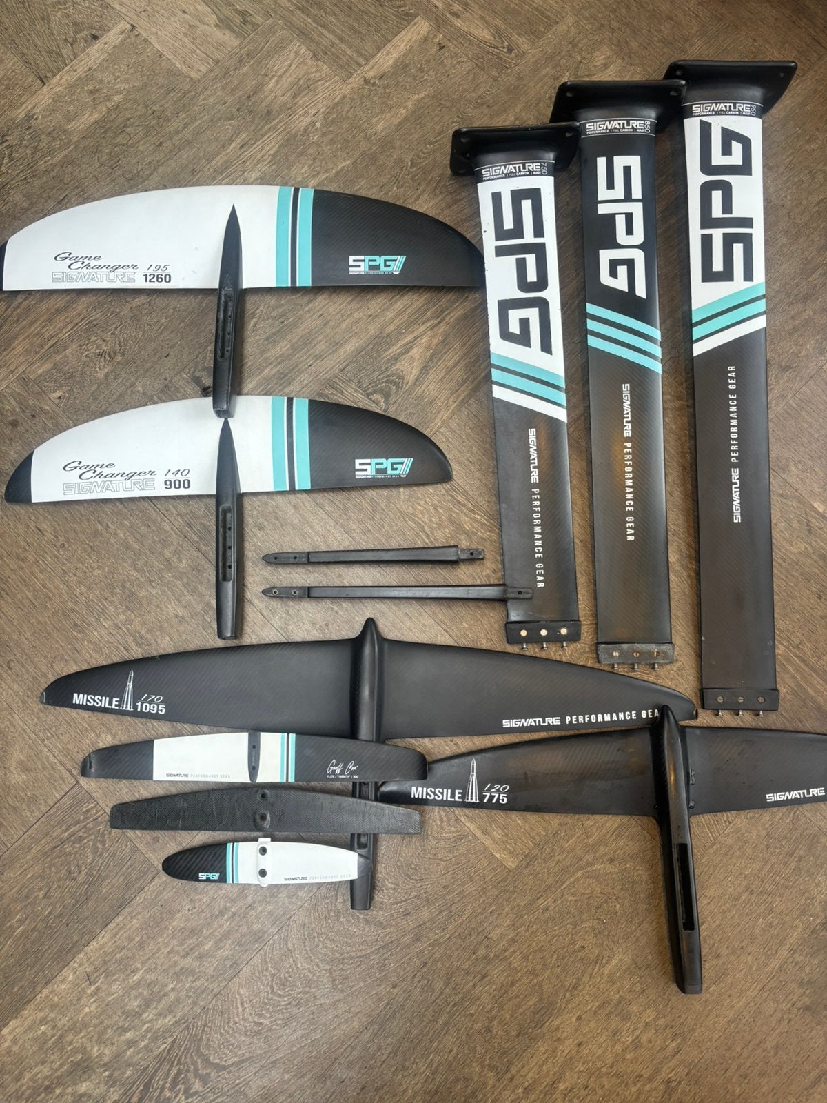 Foil set Signature SPG carbon 4 frontwings 3 masten, Watersport en Boten, Ophalen, Gebruikt, Overige merken, Foil
