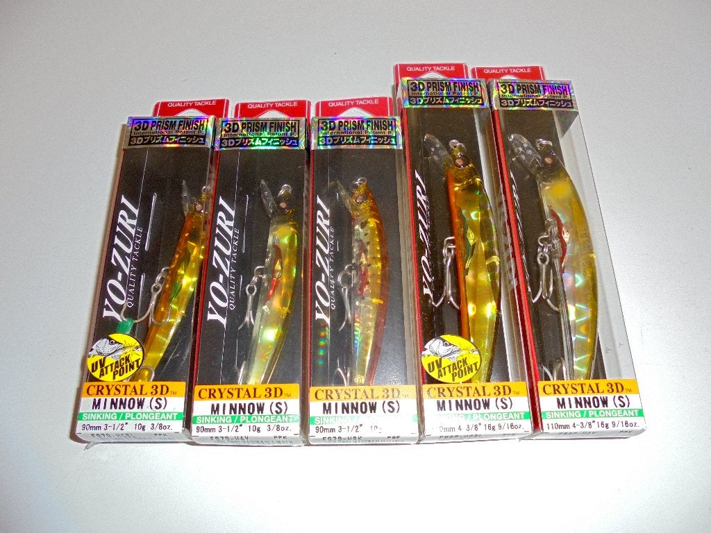 Yo-Zuri Crystal 3D Minnow 9cm 11cm Sinking Spinning Rapala., Ophalen of Verzenden, Nieuw, Overige typen
