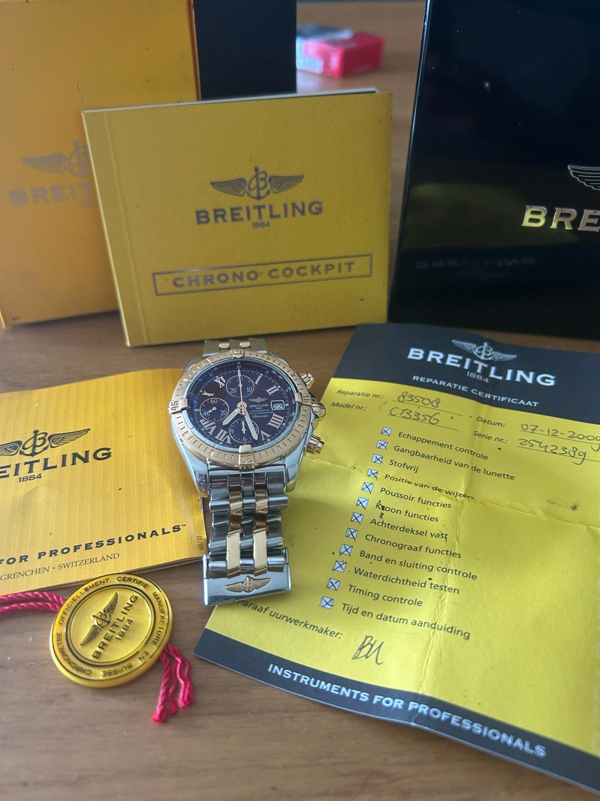 Breitling Chronomat C13356 - Compleet met doos & papieren, Ophalen, Gebruikt, Staal, Breitling