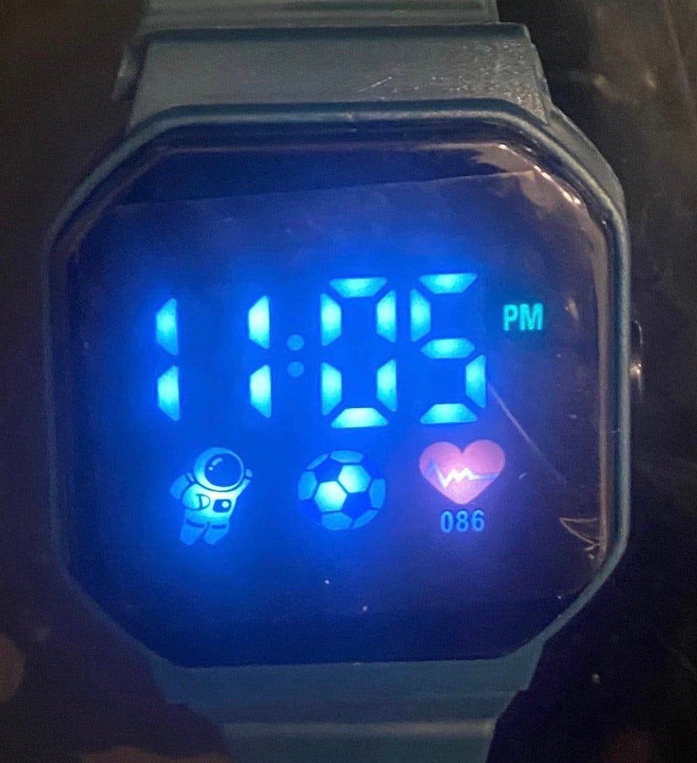 Sportief Vierkant LED Digitaal Horloge – Unisex, Overige merken, Overige materialen, Polshorloge, 1960 of later