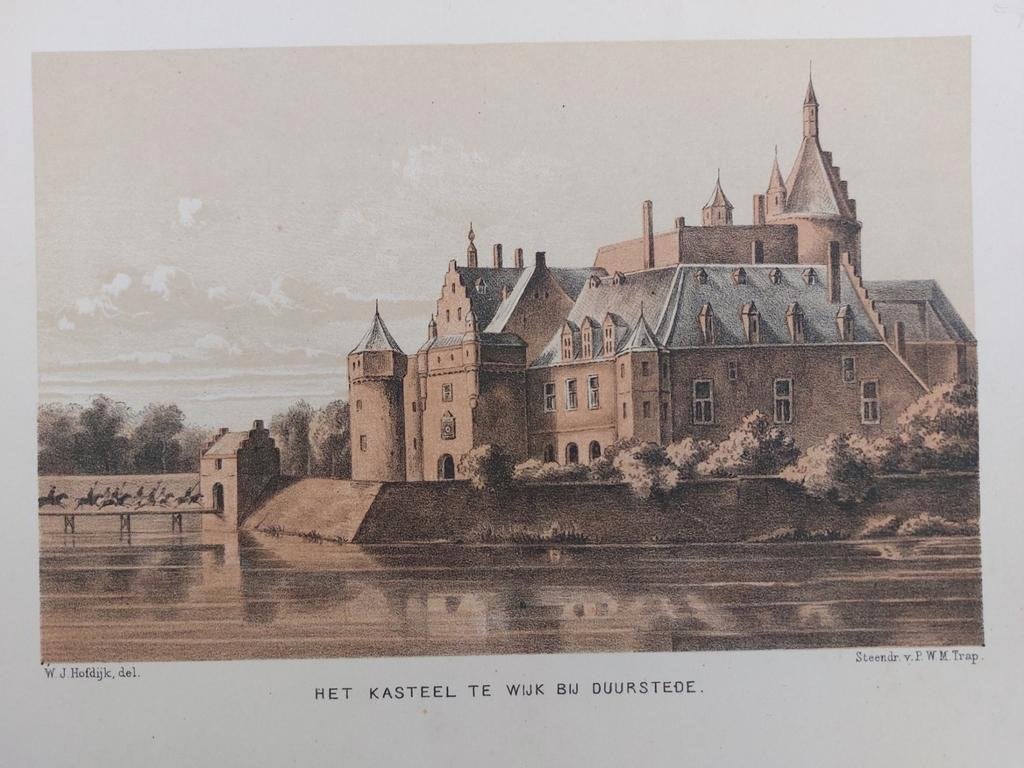 29 / Kasteel Wijk bij Duurstede  Litho uit 1854, Ophalen of Verzenden