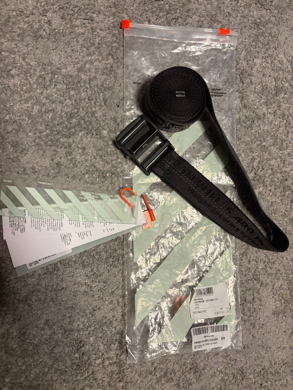Off-White Industrial Belt Zwart 200cm, Kleding | Dames, Zwart, Nieuw, Heupriem, Ophalen of Verzenden