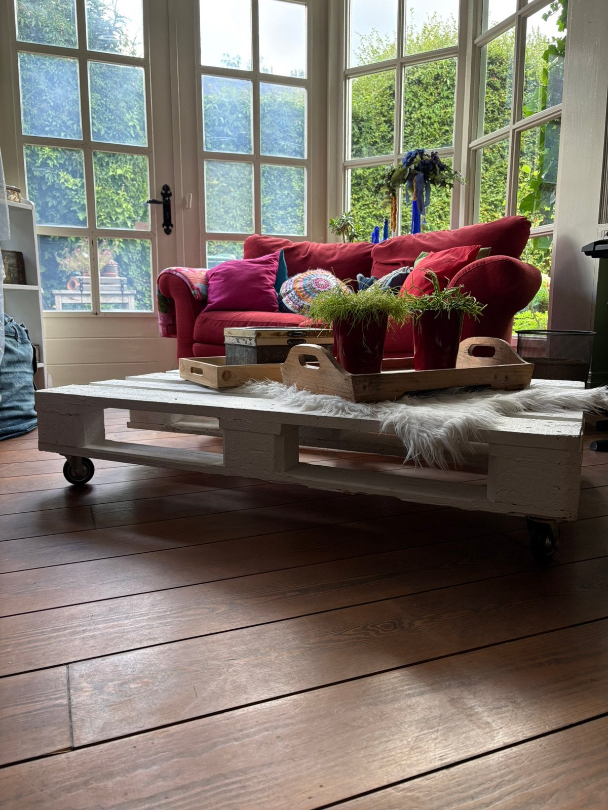 Pallet tafel maken (5 pallets), Ophalen, Gebruikt, Rechthoekig, 50 tot 100 cm
