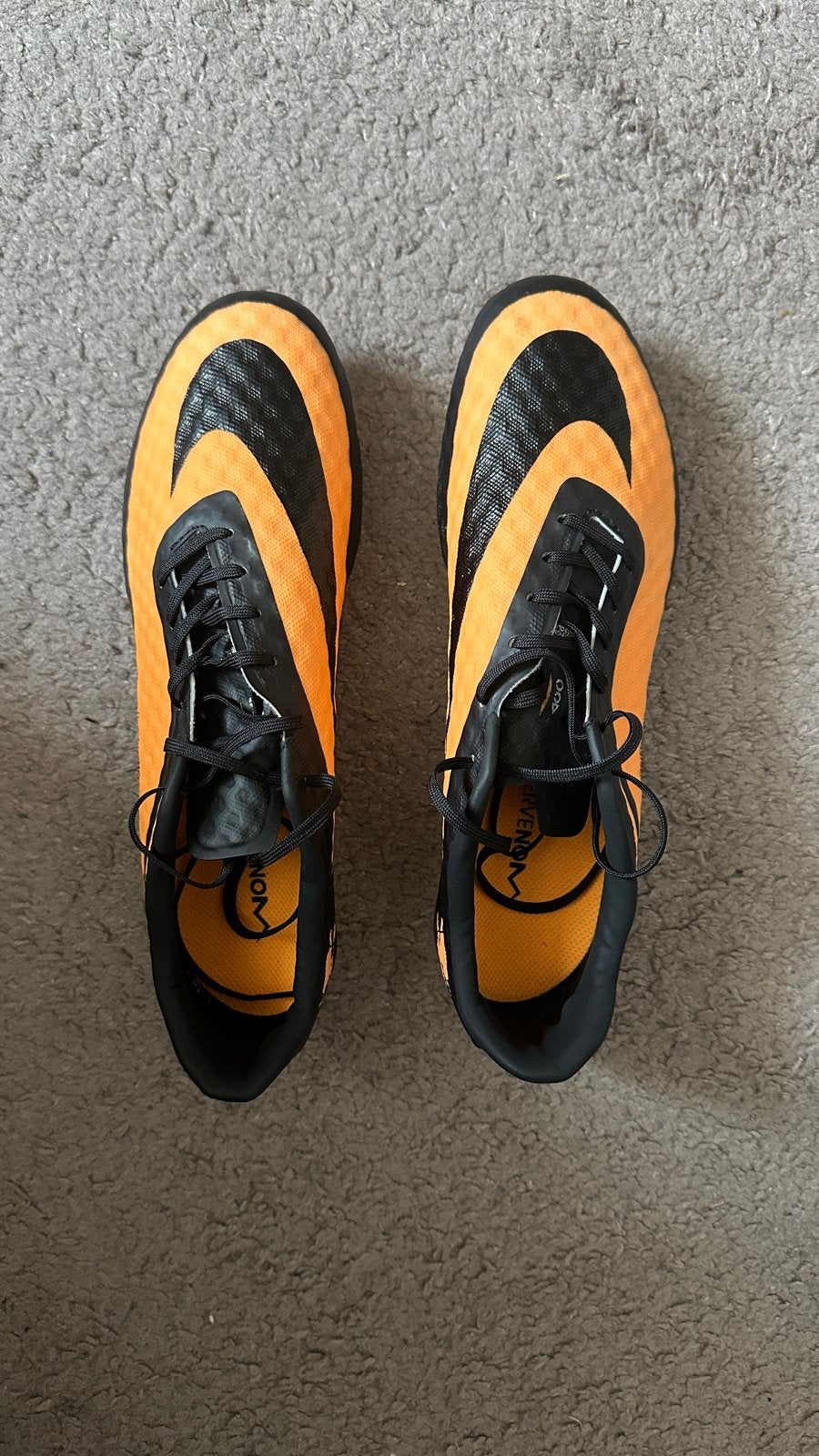 Nike Hypervenom voetbalschoenen - Oranje/Zwart - 43, Sport en Fitness, Voetbal, Schoenen, Zo goed als nieuw, Maat M, Ophalen of Verzenden
