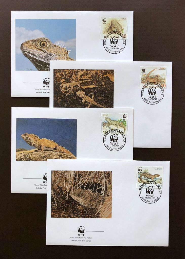 WWF WNF Nieuw-Zeeland 1991 FDC Hagedis, Postzegels en Munten, Postzegels | Eerstedagenveloppen, Ophalen of Verzenden, Onbeschreven