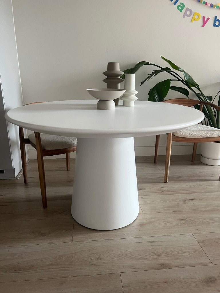 Witte ronde tafel, Ophalen, Overige materialen, Rond, Zo goed als nieuw